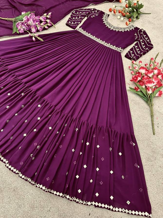 745 Fancy Wedding Wear Dupatta With Gown Catalog
